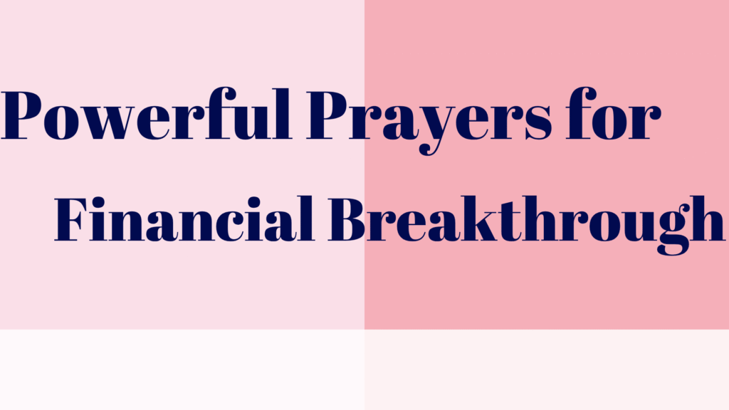prayer for financial breakthrough