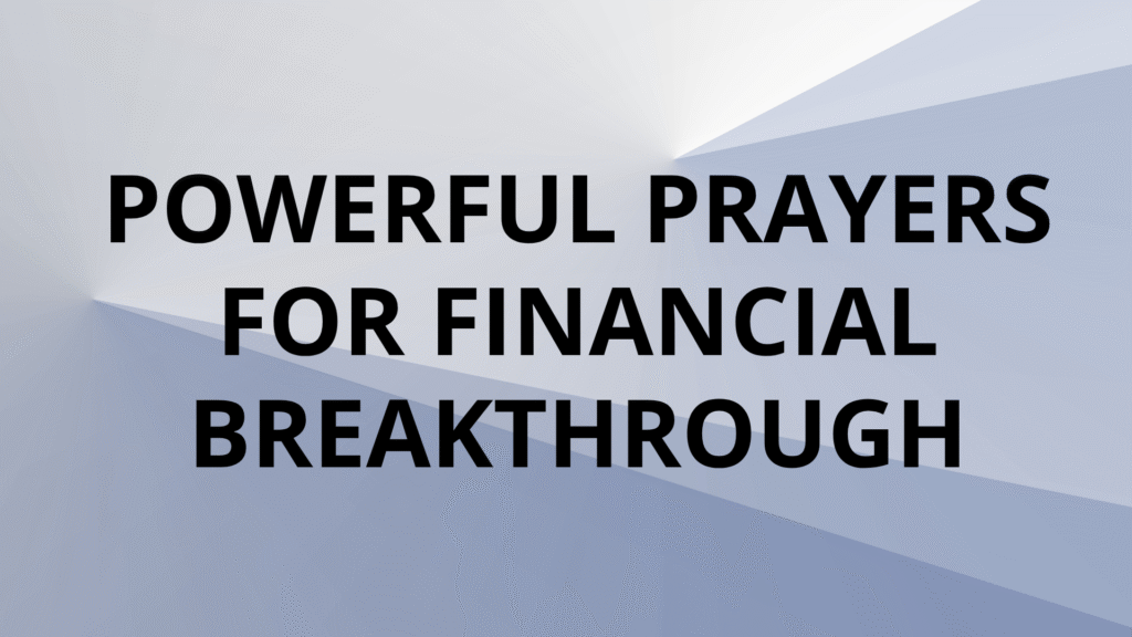 prayer for financial breakthrough